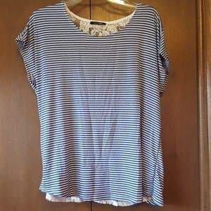 Striped and lace top